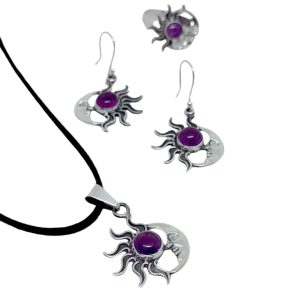 Sun & Moon 4 Piece Jewelry Set Amethyst