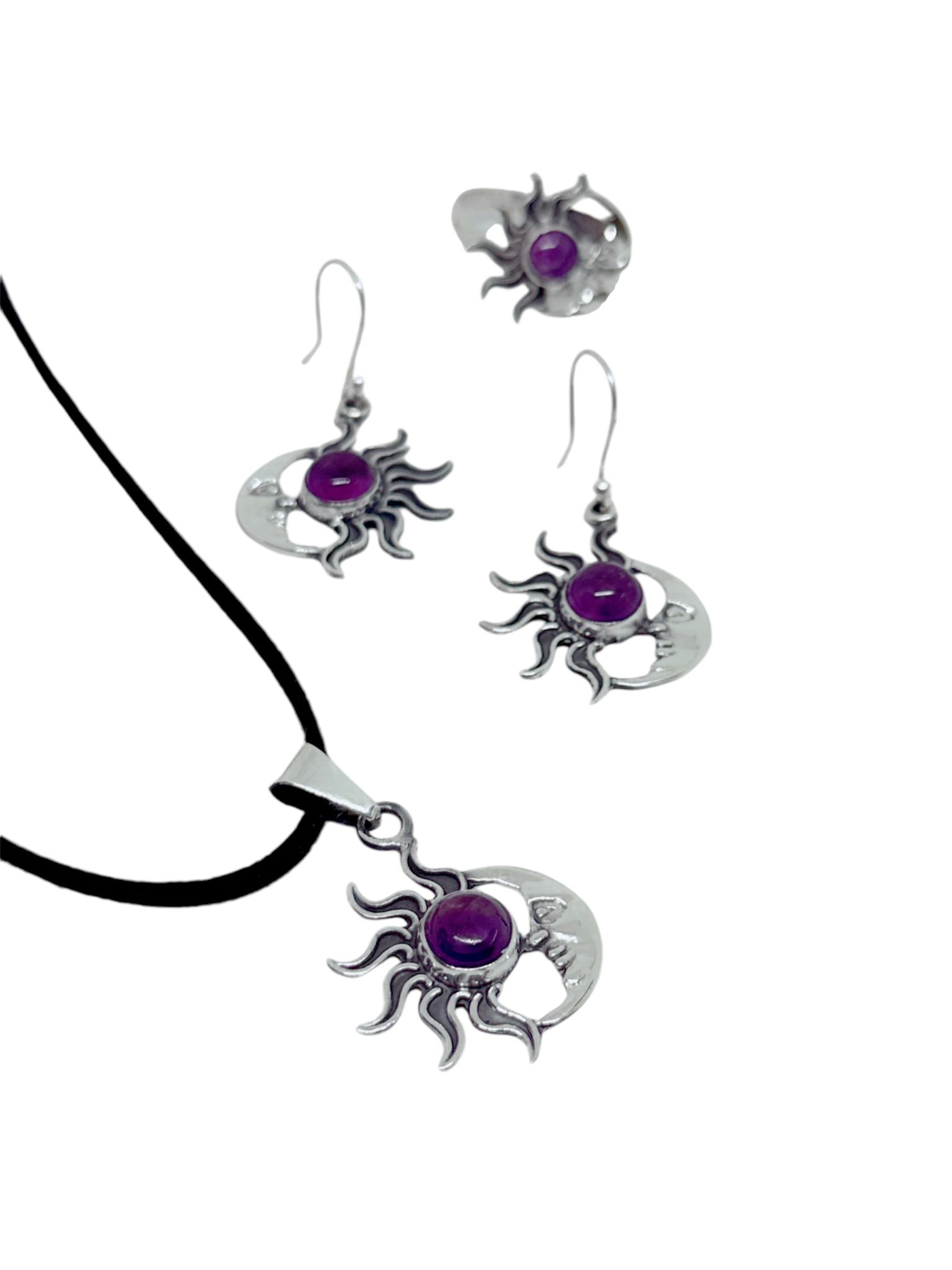 Sun & Moon 4 Piece Jewelry Set Amethyst