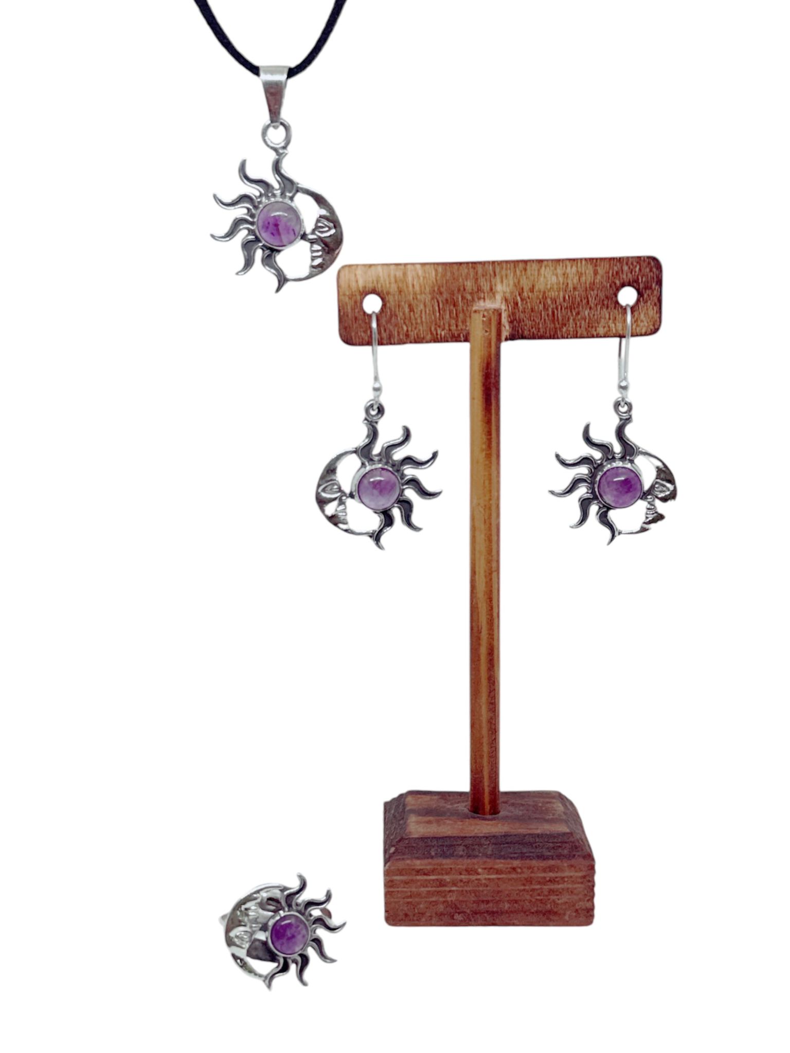 Sun & Moon 4 Piece Jewelry Set Amethyst - Image 4