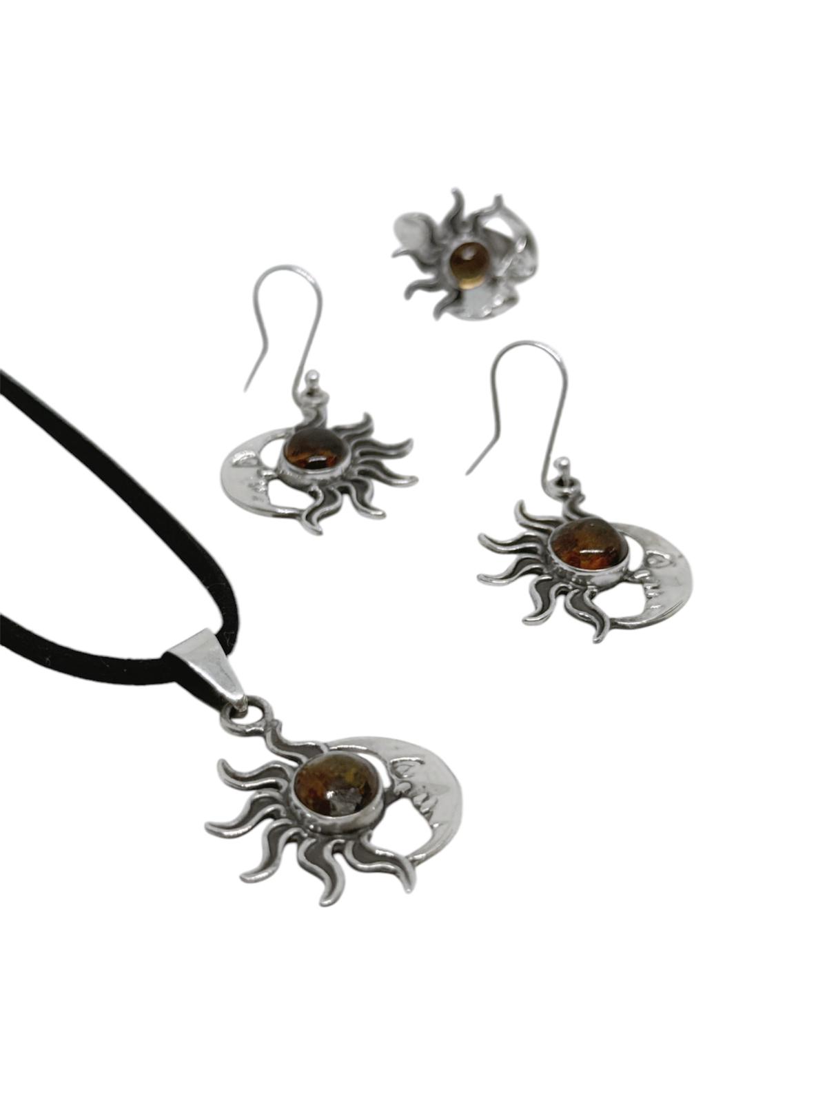 Sun & Moon 4 Piece Jewelry Set Amber