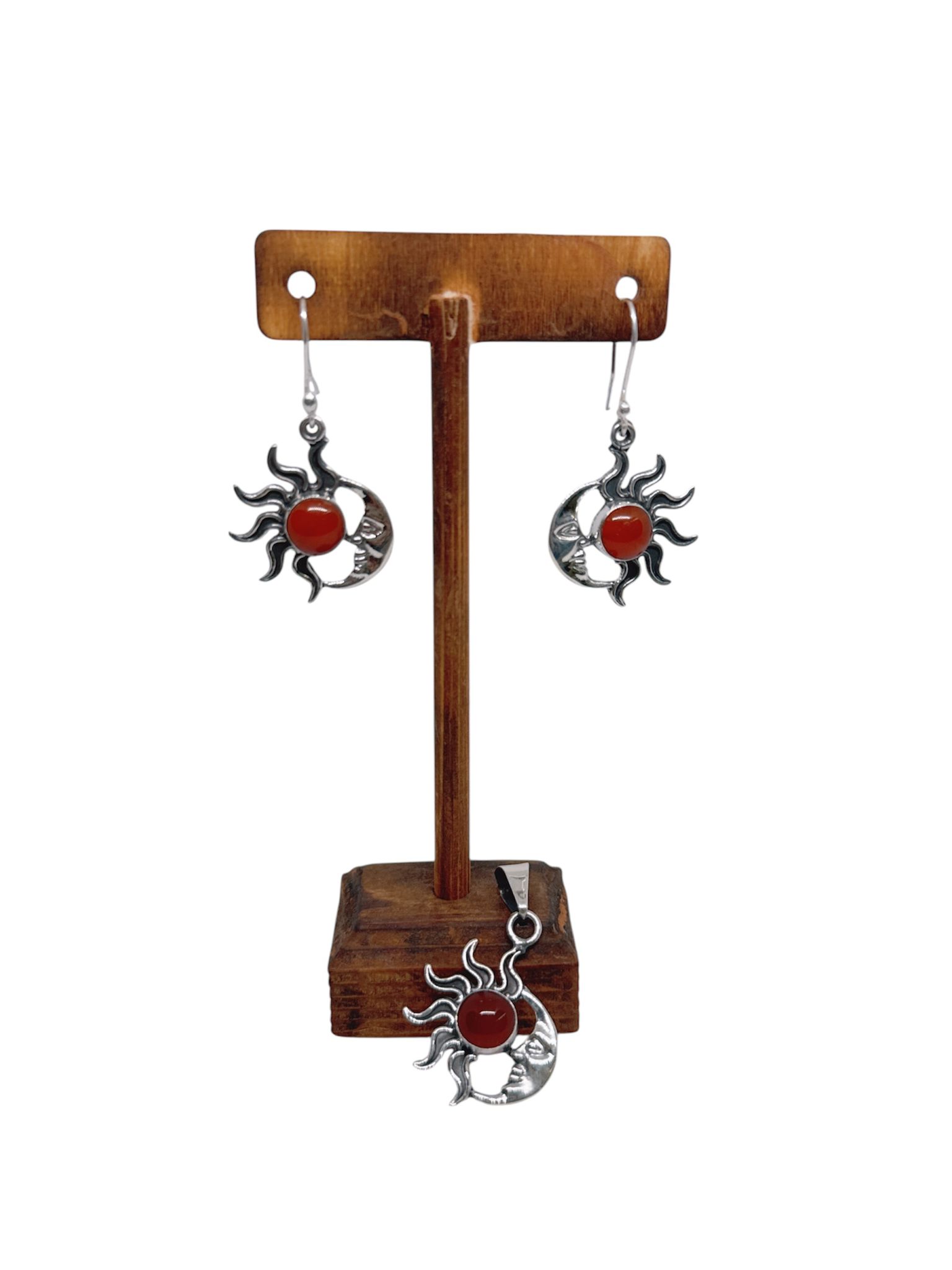 Sun & Moon 3 Piece Jewelry Set Carnelian Stone - Image 6